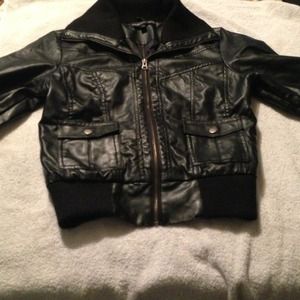 Black faux leather jacket