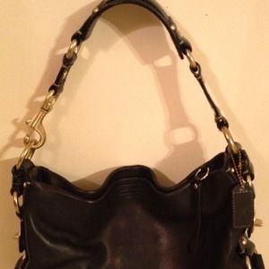 Black coach duffel style handbag