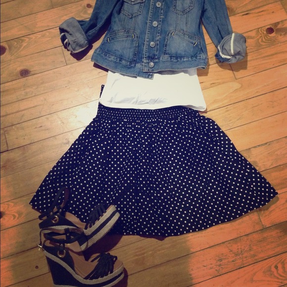 ♦SOLD♦Polka Dot skirt, black & white