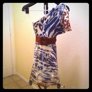 One Shoulder Multi color/print Dress