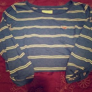 Stripped blue and white Hollister top