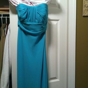 David's bridal teal gown