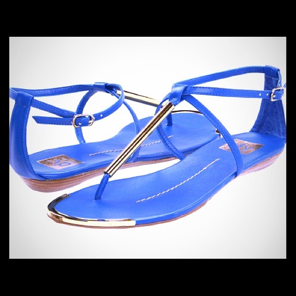 cobalt blue flat sandals