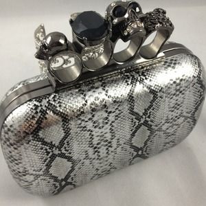 Snakeskin Knuckle Skull Clutch