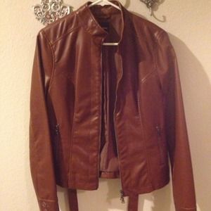 Brown leather jacket