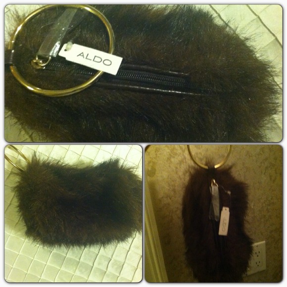 ALDO Furry brown hand bag BRAND NEW