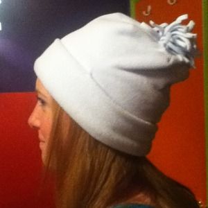 blue fleece beanie