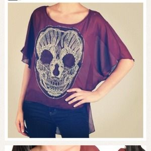 New Hot Skull Lace Shirt! L