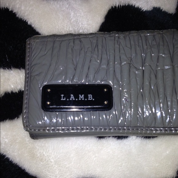 L.A.M.B. Grey Patent Leather Wallet