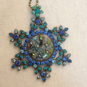 Designer necklace and Swarovski crystals.
