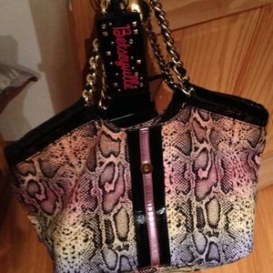 Betseyville handbag. Magically colored snake