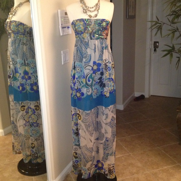 ElegantTeal maxi dress