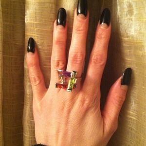 🔴SOLD🔴Silver c.z Cluster ring