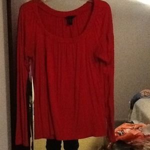 Red long sleeved blouse