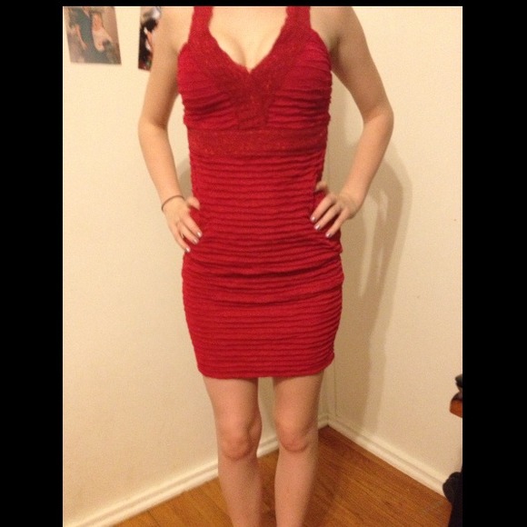 NWOT Charlotte Russe Red Lacey Sexy Dress
