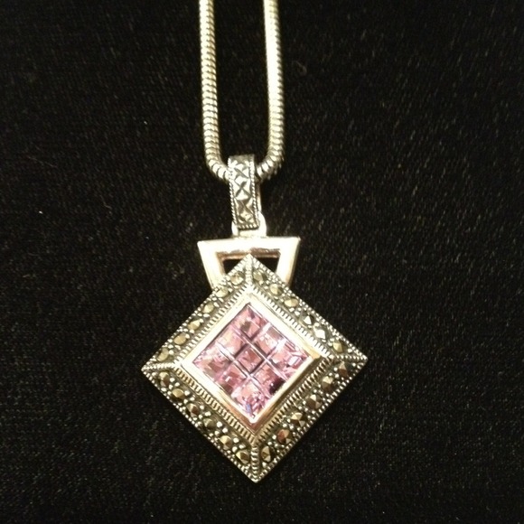 🔴SOLD🔴Sterling Silver Marcasite & Lavender - Picture 3 of 4
