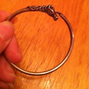 Sterling silver horse bangle bracelet