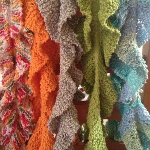 Knitted ruffle scarves