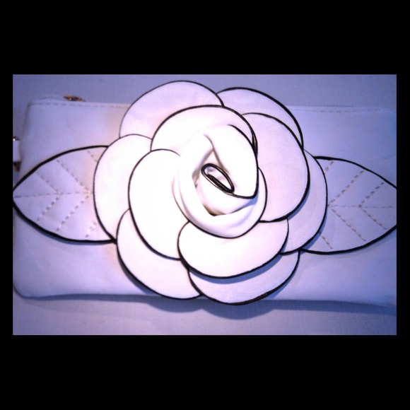 White Leather Clutch