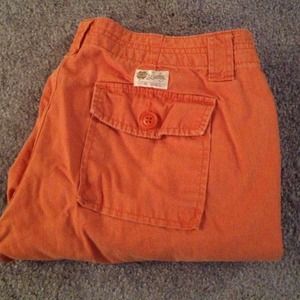 Lucky Brand orange cargo crop pant