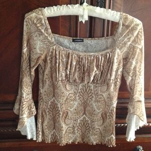 Brown & Tan Paisley blouse