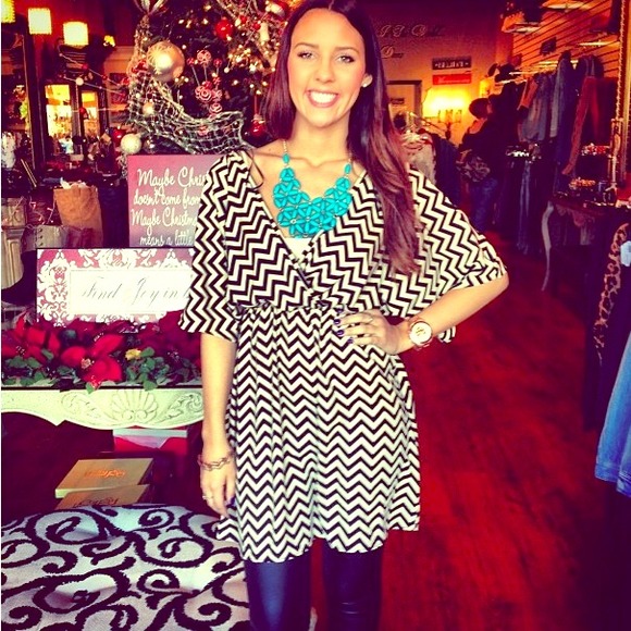 Black & white chevron dress
