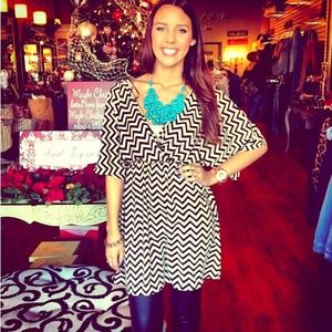 Black & white chevron dress