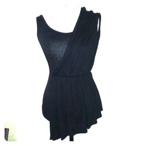 Draped Black Top-Large