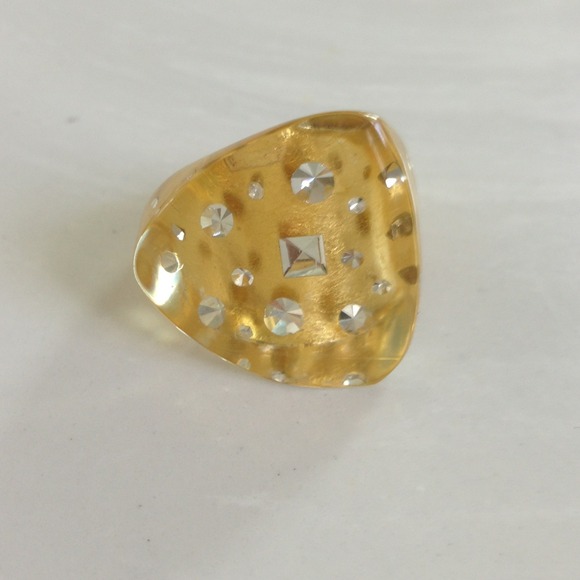 Beautiful statement  silver 925 acrylic ring