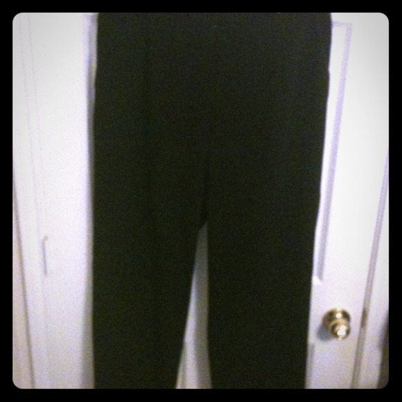 Belted black slacks