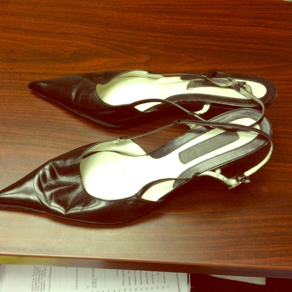 Pair of Madden kitten pointed toe pumps