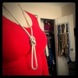 Silver knotted mesh necklace