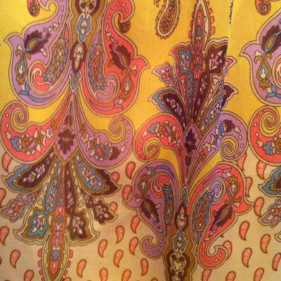 Yellow Dress with Paisley Print - Picture 2 of 3