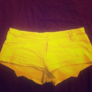Bright yellow summer shorts