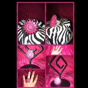 Stretchy Hot Pink Flower Ring💖