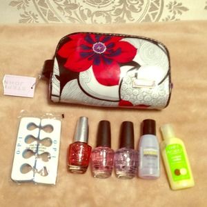 Stefanie Johnson little bag with OPI nail products