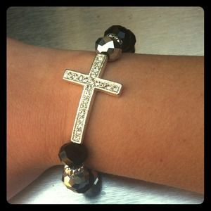 Diamond cross bracelet