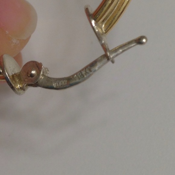 18k Gold hoop earrings, - Picture 3 of 3