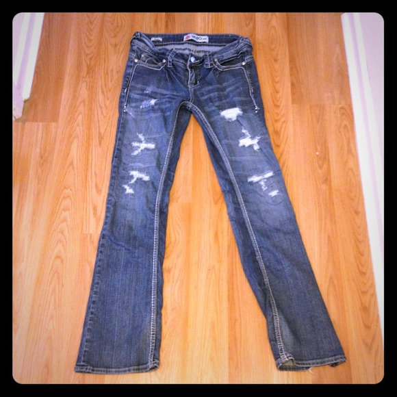 Distressed Boot Cut Jeans