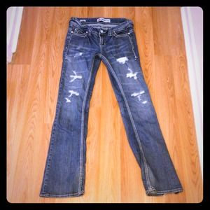 Distressed Boot Cut Jeans