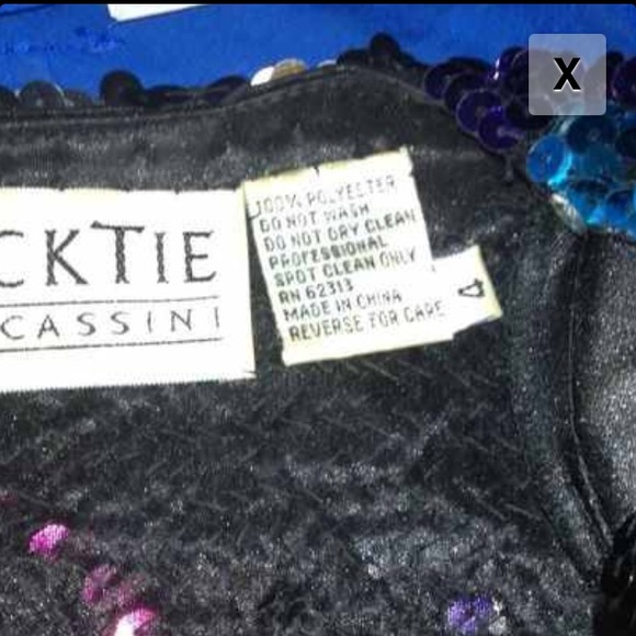 Black Tie Sequin Dress-SOLD - Picture 3 of 4