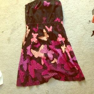 Butterfly strapless dress