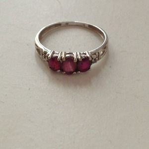 White gold and ruby stones!