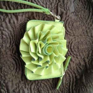 Neon Leather Wristlet