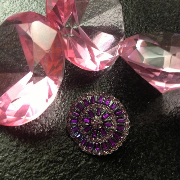 Beautiful purple and pink stud ring