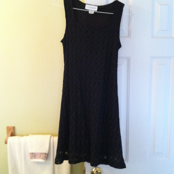 Little black crochet dress