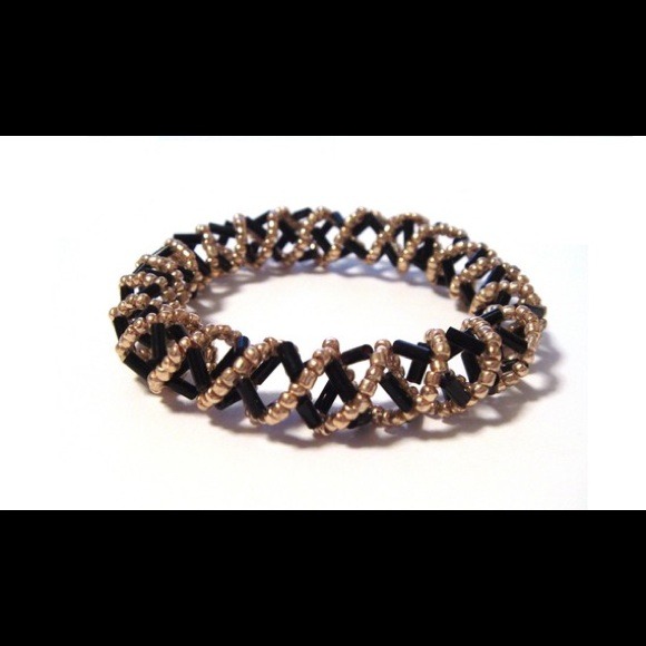 Black and gold spiral bracelet