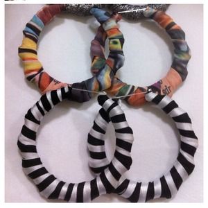 Bamboo earrings tribal colors