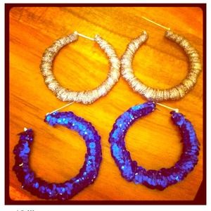 Fabric covered bamboo earrings
