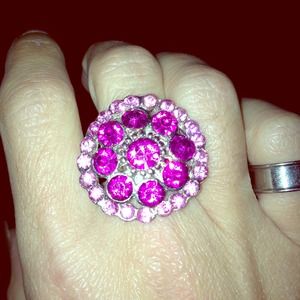 Adjustable pink stone ring